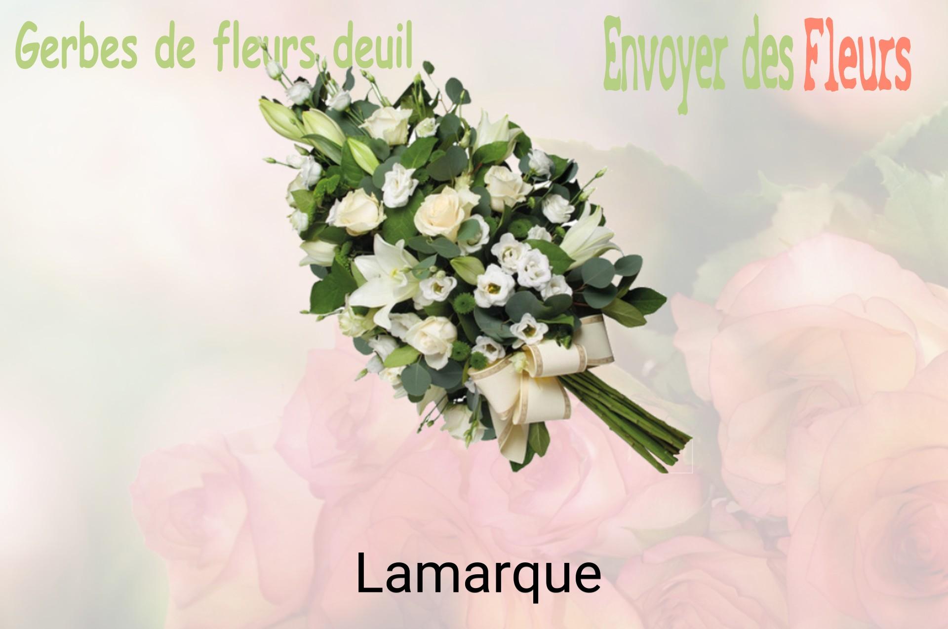 Gerbe de fleurs de deuil livrée à Lamarque